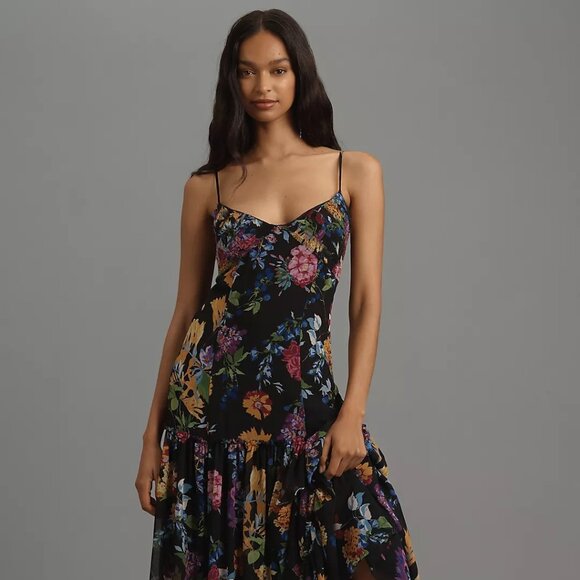 Anthropologie Sleeveless V-Neck Pleated Maxi Dress - Picture 1 of 4